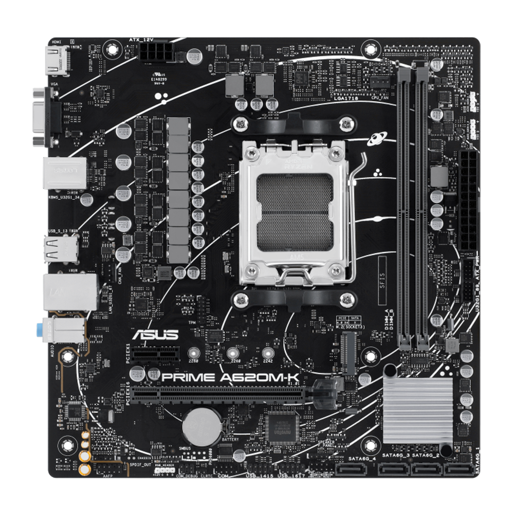 MB AM5 ASUS A620M-K PRIME DDR5 VGA/HDMI - Imagem 4