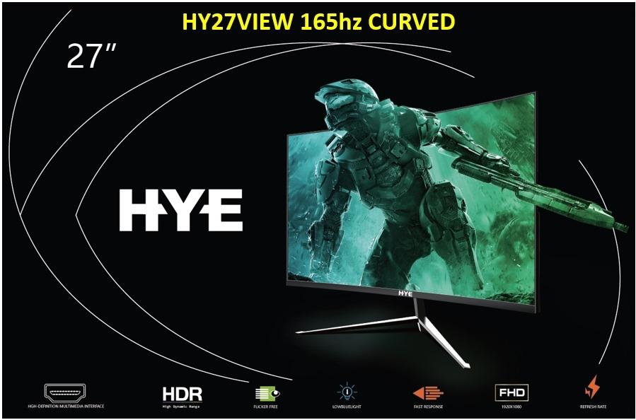 Monitor Hye HY27VIEW165 Curvo 27" Full HD (1920x1080), 165Hz, 1xHDMI 1.4, 1xDisplayPort 1.2, Preto - Imagem 2