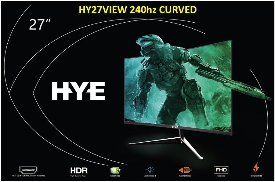 Monitor HYE 27" Full HD, 240Hz 1ms, 2xHDMI 1.4, 2xDisplayPort 1.2, 1xConector de Áudio, HY27VIEW240, Preto - Imagem 2