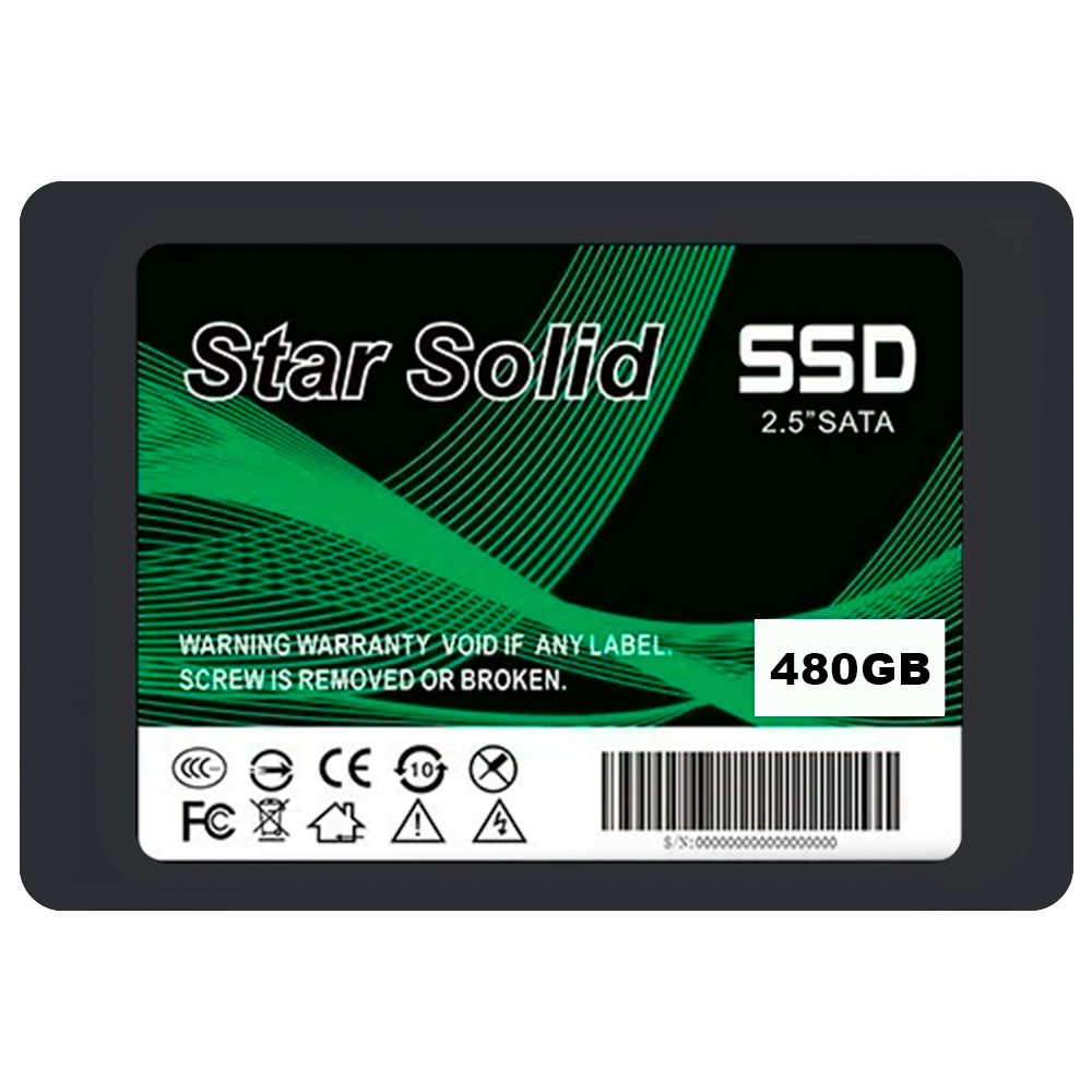 SSD Star Solid, 480GB, 2.5", SATA 3, Leitura até 530MB/s, Gravação até 430MB/s, ST-400