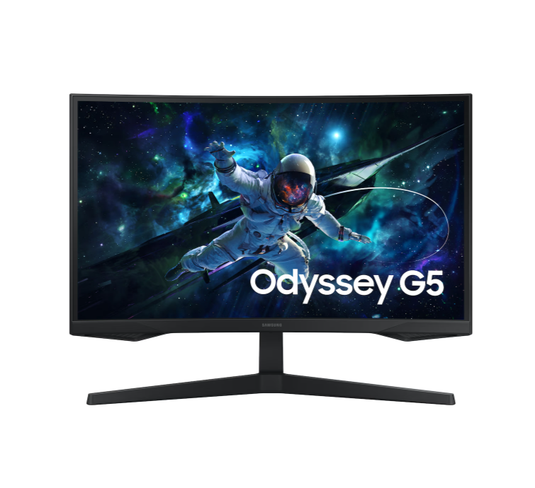 Monitor Samsung Gaming Odyssey G5 G55C LS27CG552ENXZA Curvo 27" 2K QHD (2560 x 1440), 1ms, 165Hz 1xHDMI 2.2, 1xDisplayPort 1.2, 1xConector de Audio, 1x USB-A, AMD FreeSync, Preto