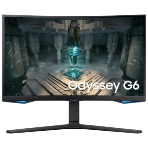 Monitor Samsung Smart Odyssey G65B LS27BG652ENXGO Curvo 27" 2K QHD (2560 x 1440), 1ms, 240HZ, IPS, 2xHDMI 2.1, 1xDisplayPort 1.4, 2xUSB-A, 1xRj45, AMD FreeSync Premium Pro, Bluetooth, Speaker, Preto