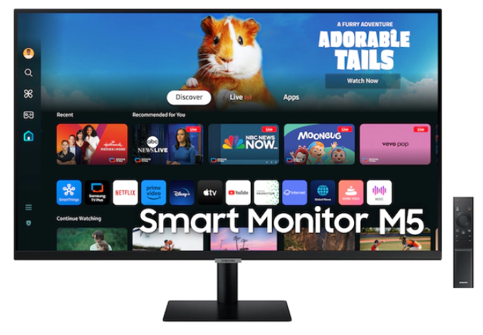 Monitor Samsung Smart M5 M50D LS32DM500ENXGO 32" Full HD (1920 x 1080), 60HZ, 4ms, 2xHDMI 1.4, 2xUSB, S.O. Tizen, Bluetooth 5.2, Speaker 10W, Preto