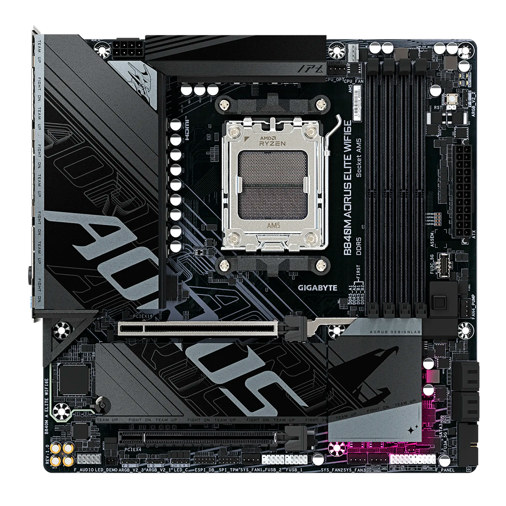 MB AM5 GIGABYTE B840M AORUS ELITE WIFI6E DDR5/HDMI - Imagem 3