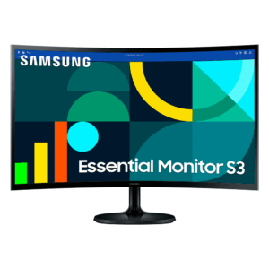 Monitor Samsung Essential S3 S36GD LS24D366GANXZA Curvo 24" Full HD (1920x1080), 100HZ, 4ms, 1xHDMI 1.4, 1xVGA (D-Sub), 1xFone de ouvido, Preto