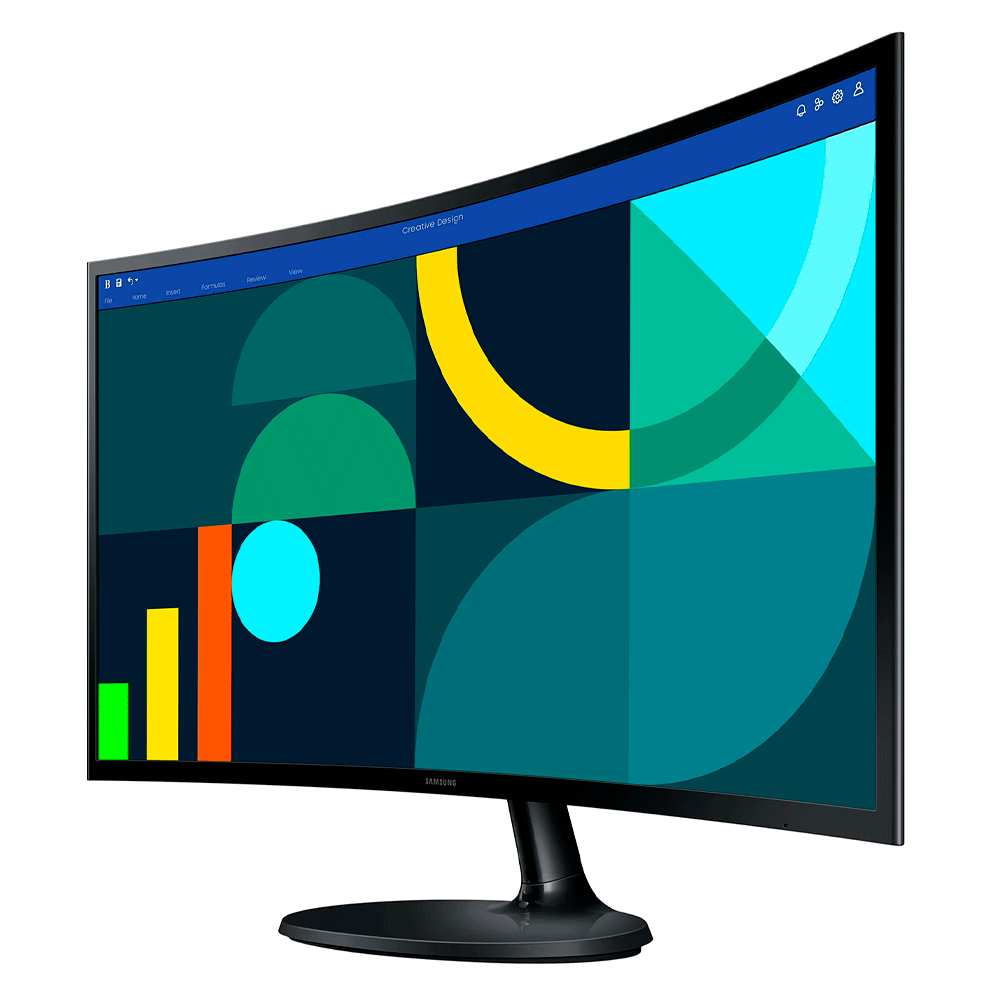 Monitor Samsung Essential S3 S36GD LS24D366GANXZA Curvo 24" Full HD (1920x1080), 100HZ, 4ms, 1xHDMI 1.4, 1xVGA (D-Sub), 1xFone de ouvido, Preto - Imagem 2