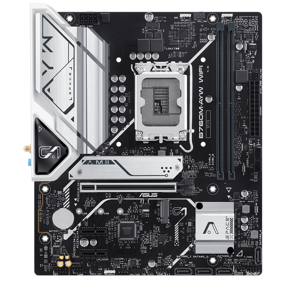 MB 1700 ASUS B760M-AYW WIFI II DDR5/HDMI/USB3.2 - Imagem 2