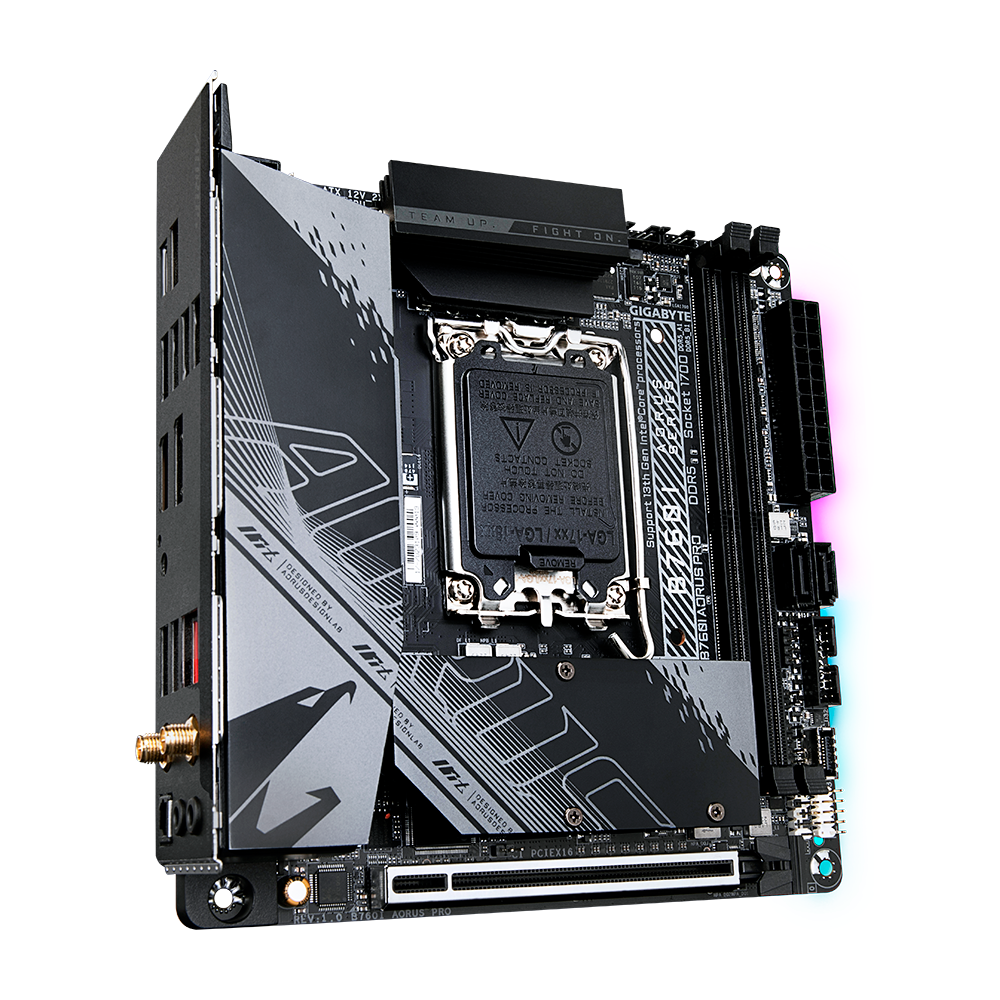 MB 1700 GIGABYTE B760I AORUS PRO DDR5/WIFI/HDMI/DP/USB-C/USB3.2 - Imagem 2