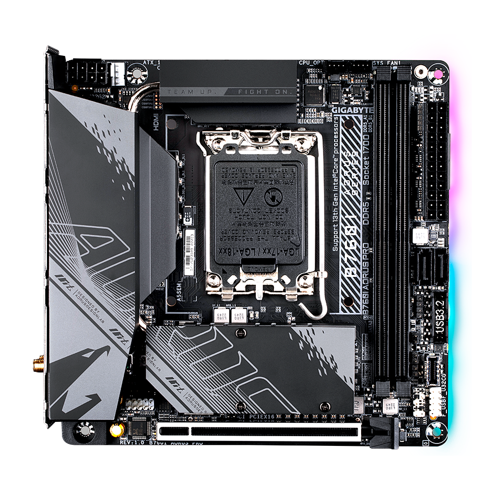 MB 1700 GIGABYTE B760I AORUS PRO DDR5/WIFI/HDMI/DP/USB-C/USB3.2 - Imagem 3