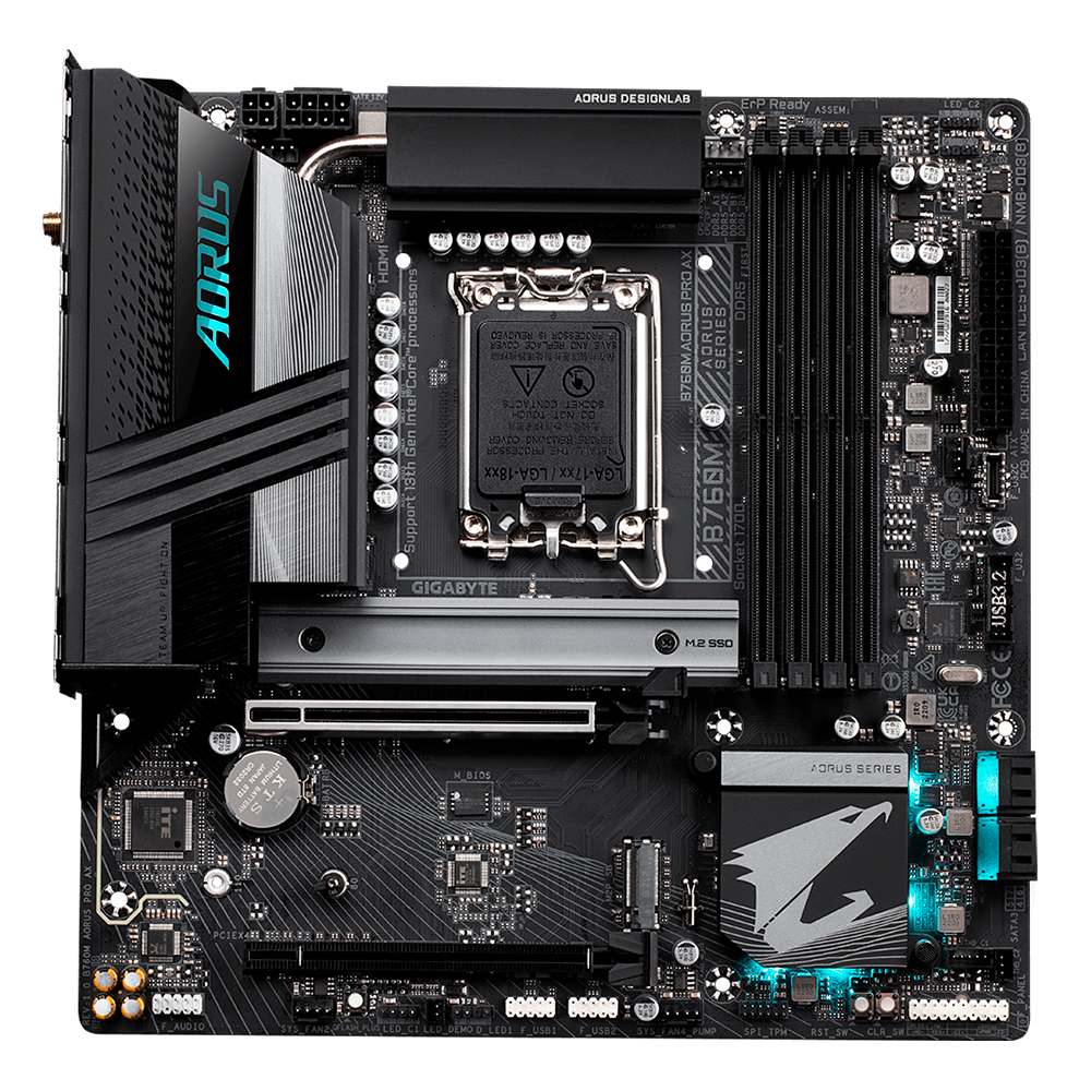 MB 1700 GIGABYTE B760M AORUS PRO AX DDR5/WIFI/HDMI - Imagem 2