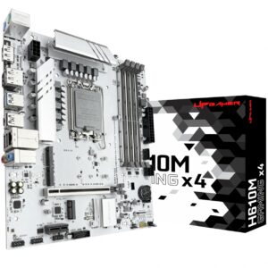 Placa Mãe UP Gamer H610M GAMING X4, Intel LGA 1700, m-ATX, 4X DDR4, M.2 NVMe, UPG-H610MD4-GX4, Branco