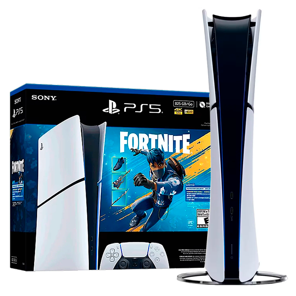 Console Sony PlayStation PS5 Slim CFI-2115B 4K Digital 120Hz 825GB, Sem Disco Bivolt + Fortnite