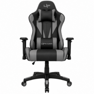 Cadeira Gamer UP Gamer LT Series BKGY01, PU Algodão Base em Nylon Reclinável Até 100kg, Preto e Cinza
